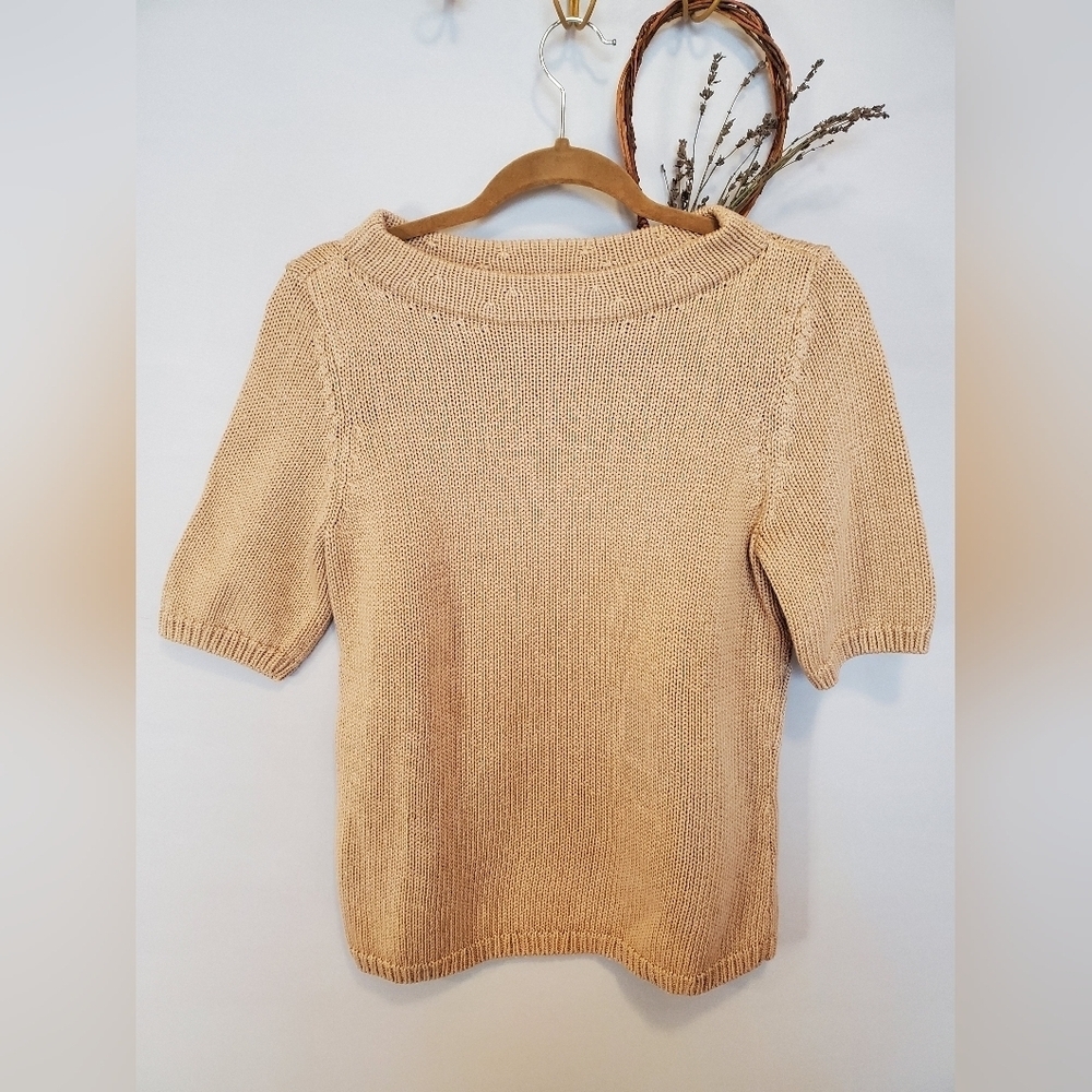 Talbots Womans Tan Ribbed Sweater - Picture 2 of 10